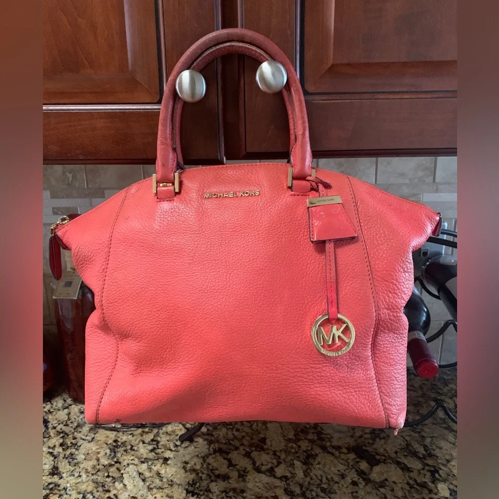 Michael Kors Ciara Flame Leather Handbag